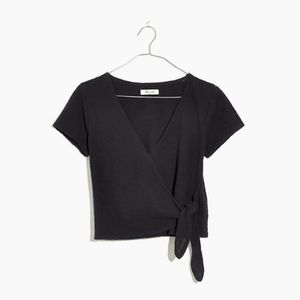 Texture & Thread Wrap-Tie Top